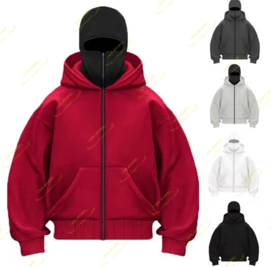 The Masked Hoodie - Customizable Heavy Fleece Fully Embroidered Design