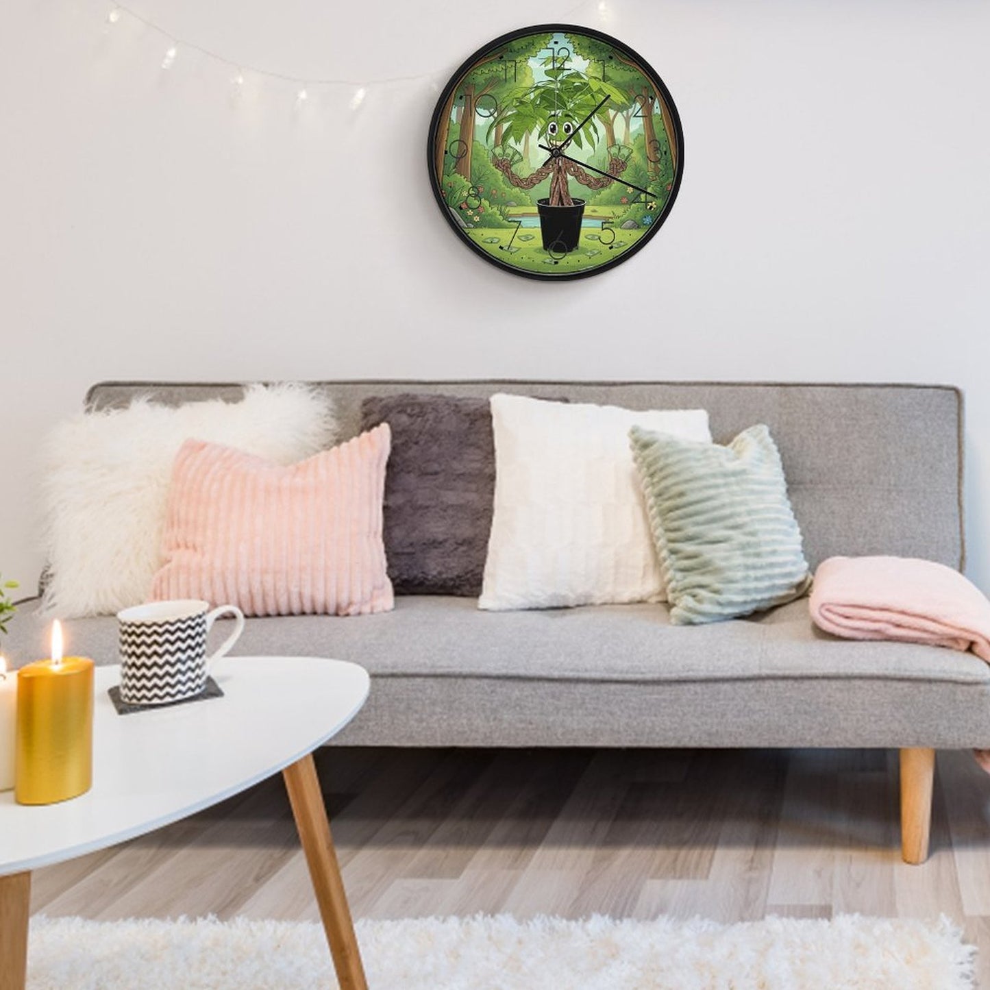 Plant Love 10x10 Wall Clock - Money Tree