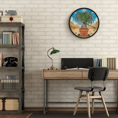 Plant Love 10x10 Wall Clock - Ponytail Palm