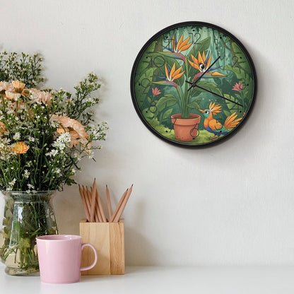 Plant Love 10x10 Wall Clock - Bird of Paradise