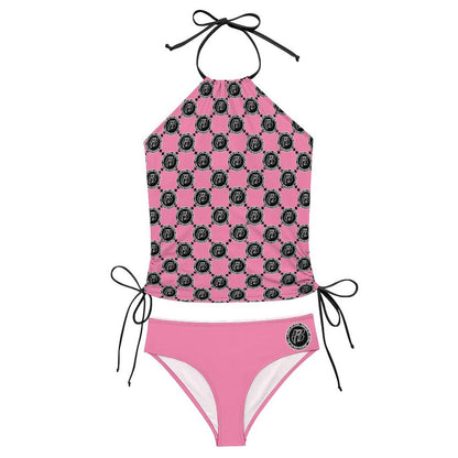 RR Two Piece Halter Swimsuit RR Coin Pink