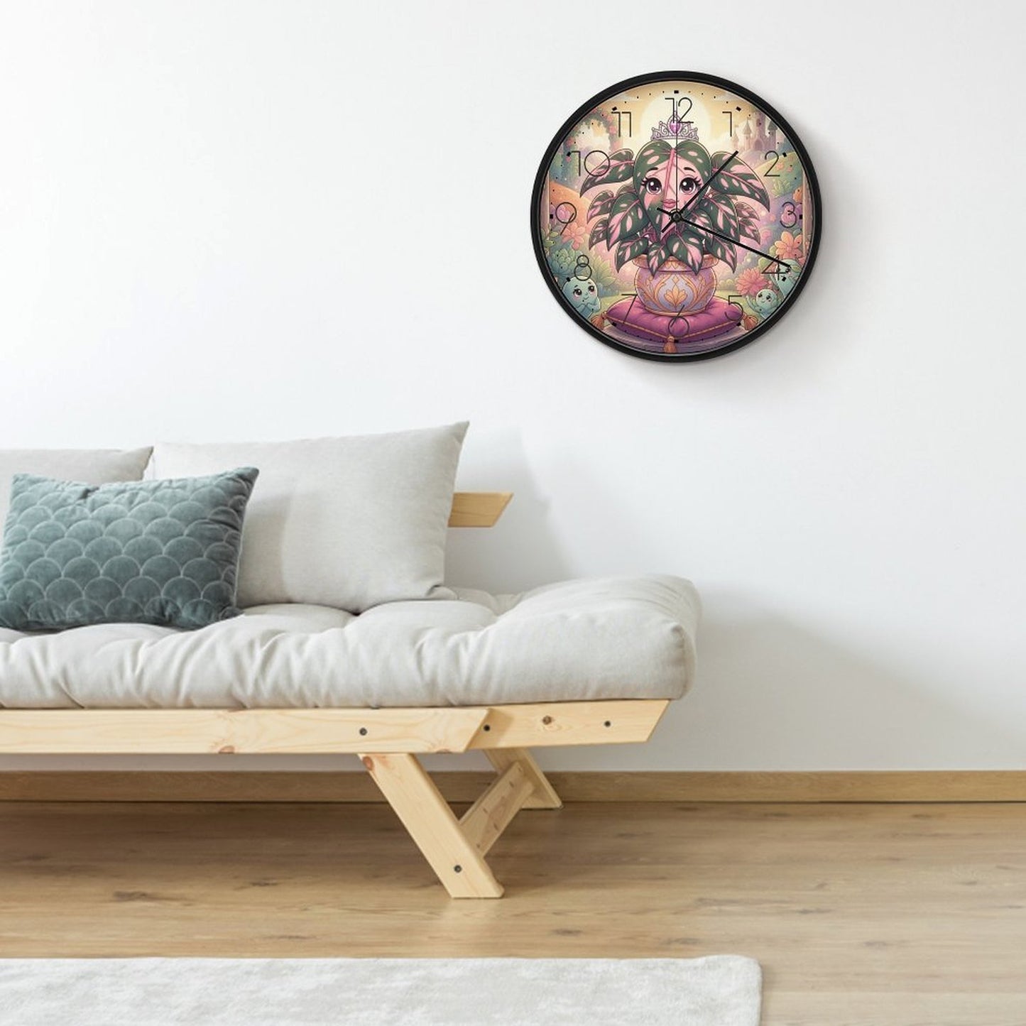 Plant Love 10x10 Wall Clock - Philodendron Pink Princess