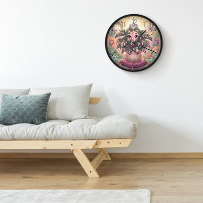 Plant Love 10x10 Wall Clock - Philodendron Pink Princess