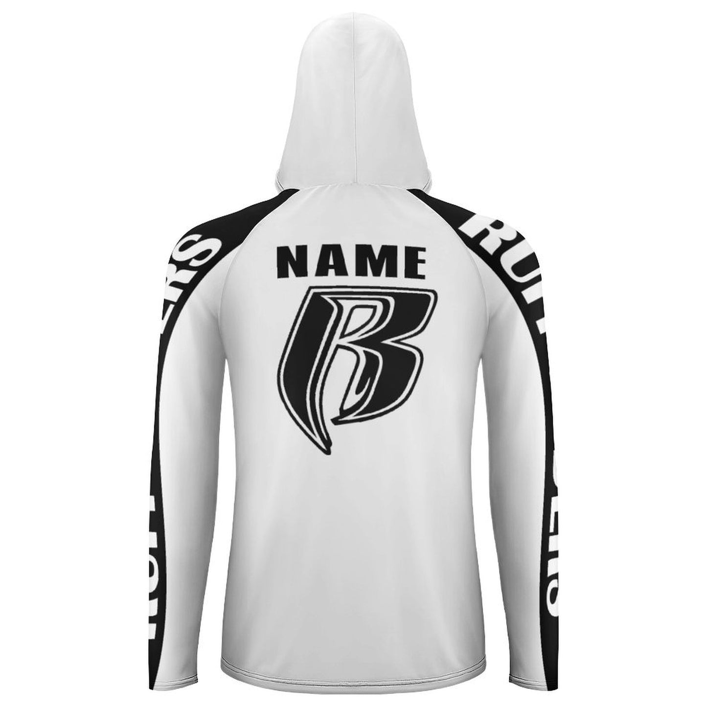 RR Long Sleeve Sun Protection Hoodie Wht - Add your name.