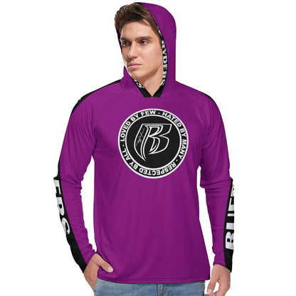 RR Long Sleeve Sun Protection Hoodie Purple - Add your name.