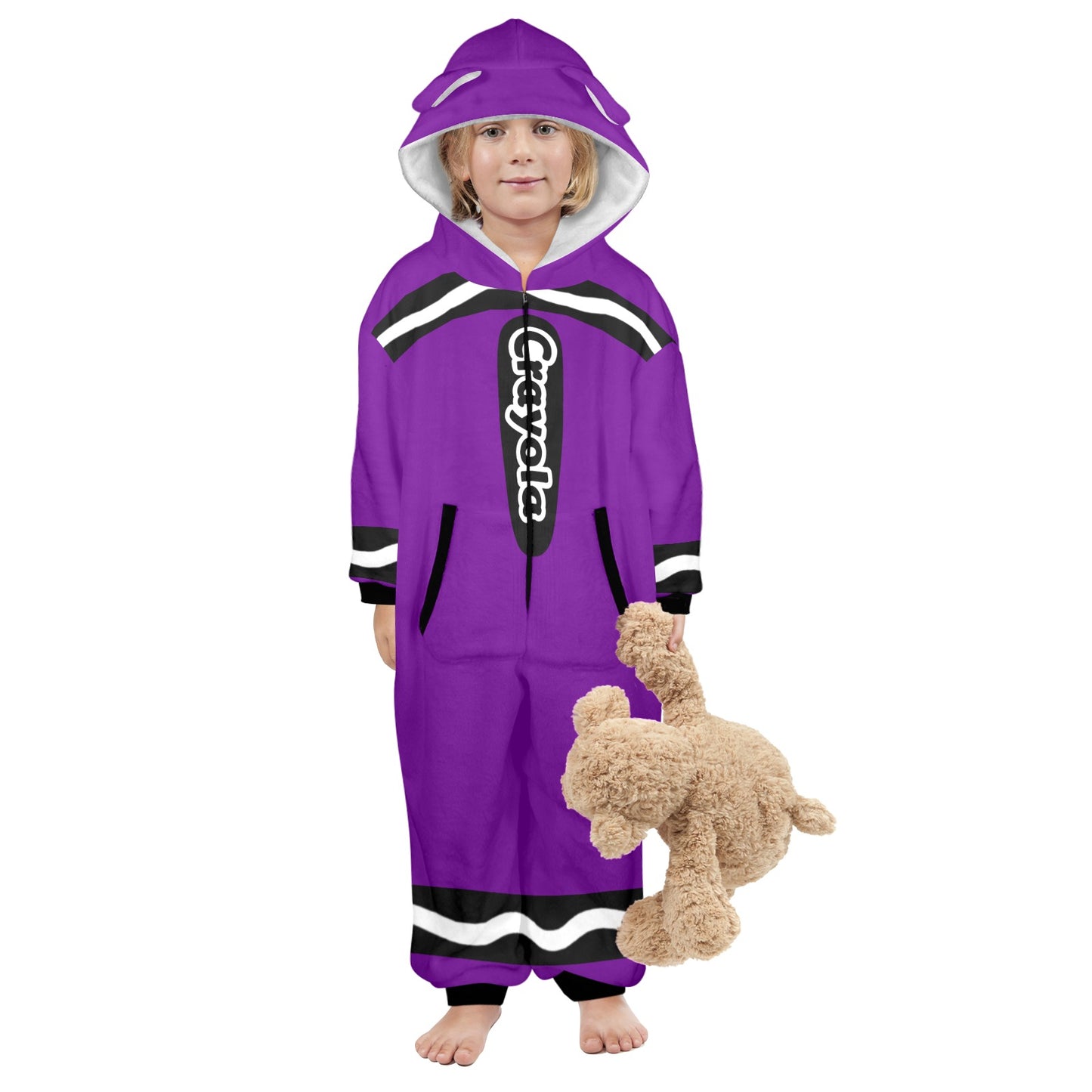 Kids Crayon Onesie Purple