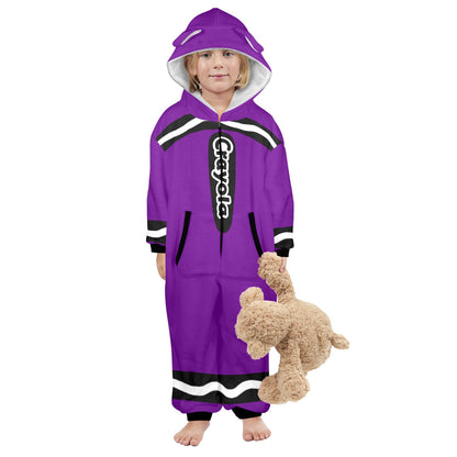 Kids Crayon Onesie Purple