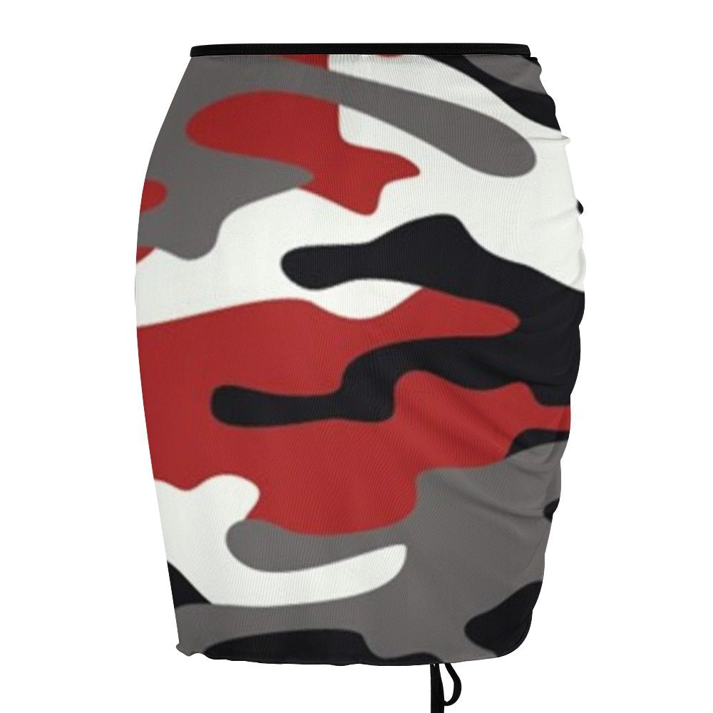 Fort Worth Shear Short Shurred Red Camo Skirt