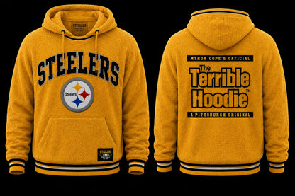 Pittsburgh Terrible Terry Cloth Hoodie- Gold