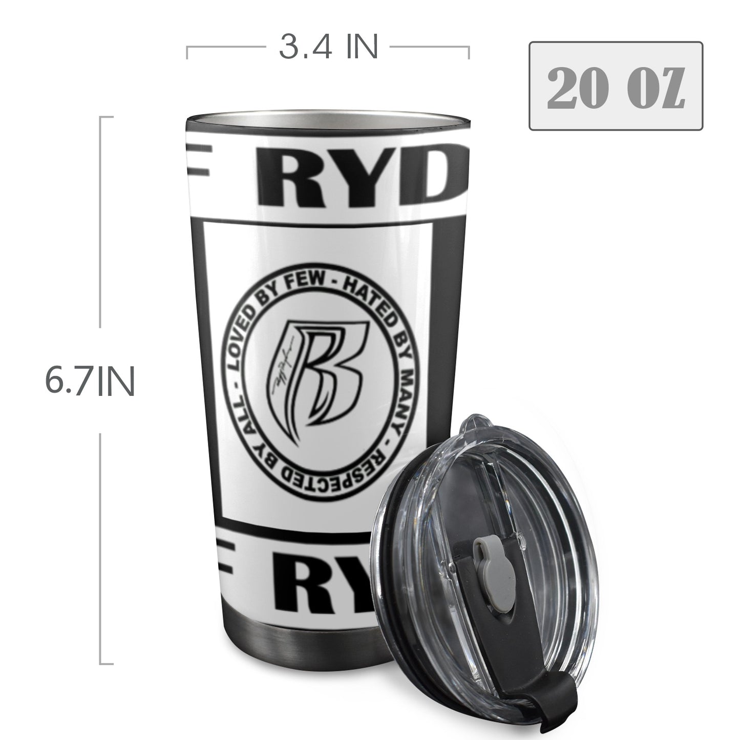 RR Tumbler White R Logo