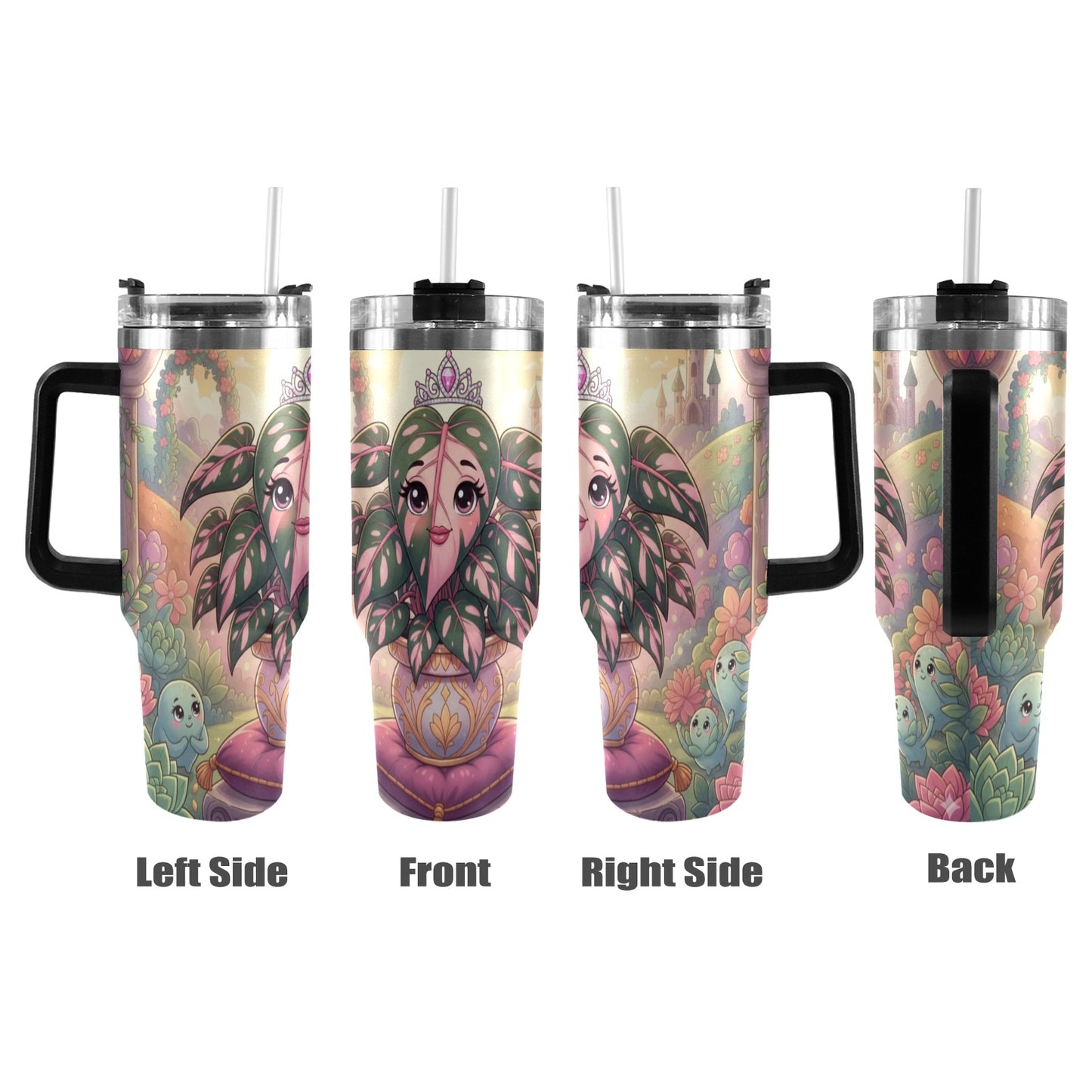 Plant Love Pink Princess Philodendron 40oz Stainless Steel Tumbler