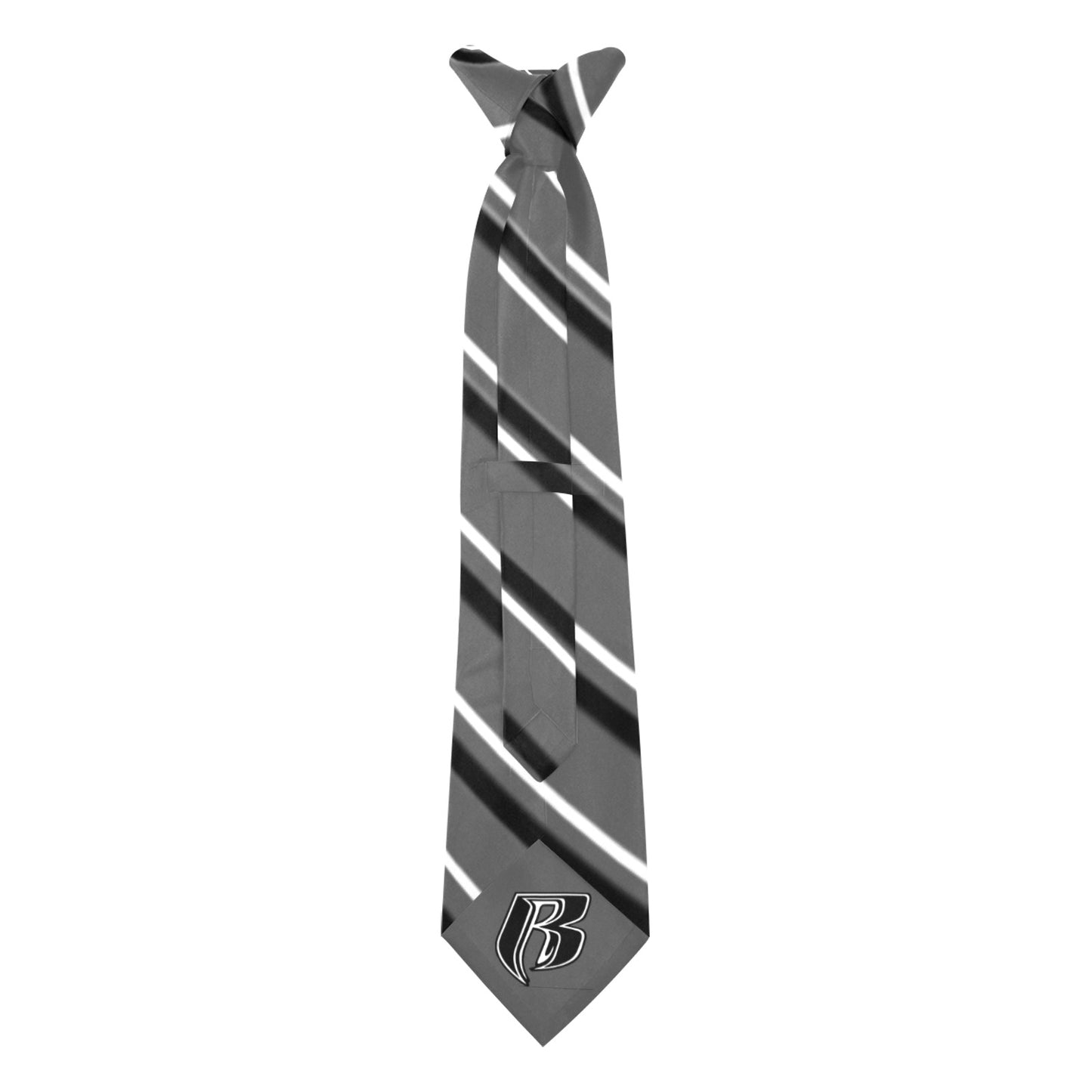RR Necktie Gry Blk/Wht Stripes