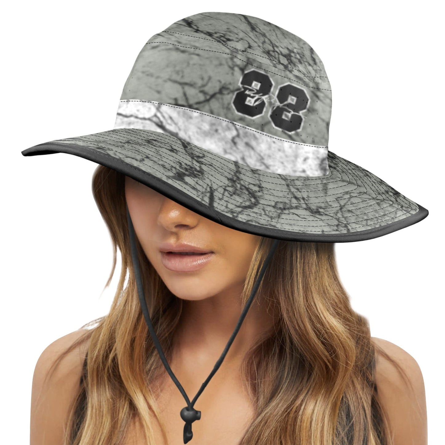 RR Stonewashed Wide Brim Bucket Hat Gry