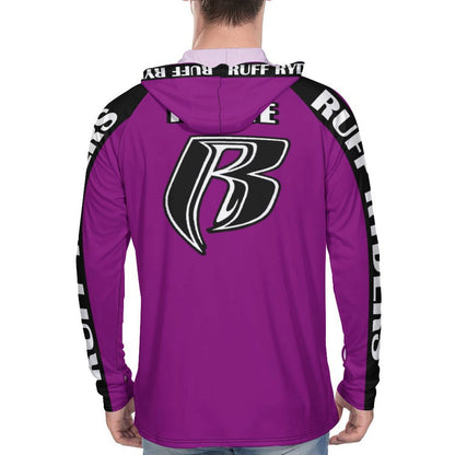 RR Long Sleeve Sun Protection Hoodie Purple - Add your name.