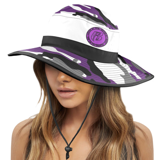 RR Wide Brim Sun Hat Purple Camo