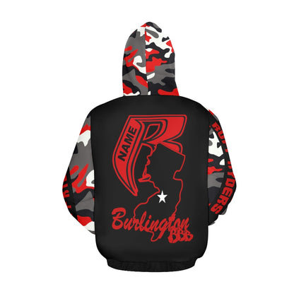 BBB Big Bad Burlington Lightweight Printed Poly Blend Hoodie - State Design Red Camo