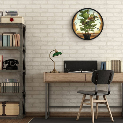 Plant Love 10x10 Wall Clock - Fiddle Leaf Fig