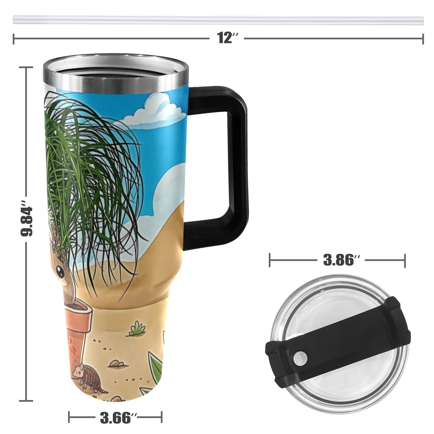 Plant Love Ponytail Palm 40oz Stainless Steel Tumbler