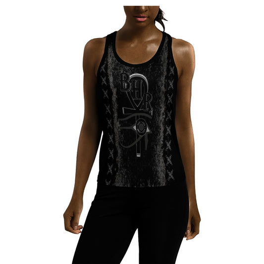 BHR Womens Racerback Tee Blk Ankh