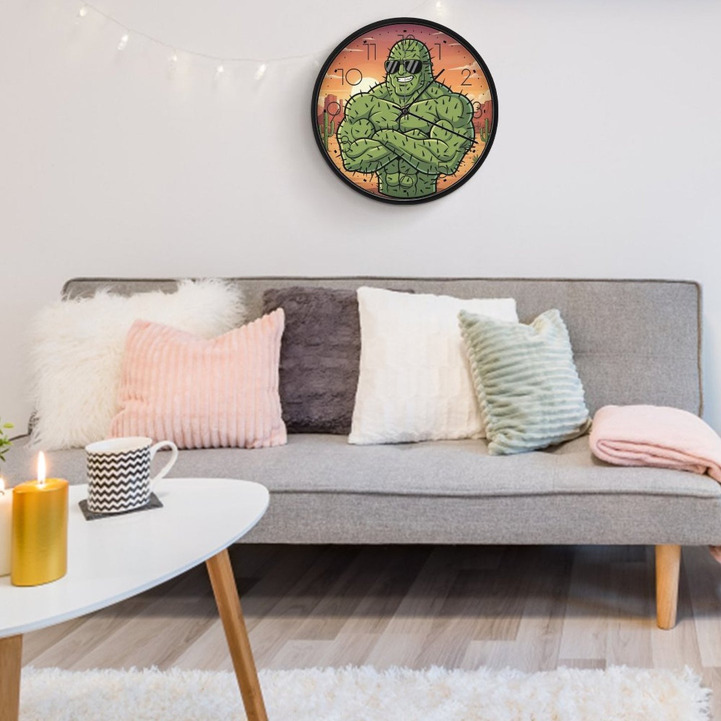 Plant Love 10x10 Wall Clock - Cactus