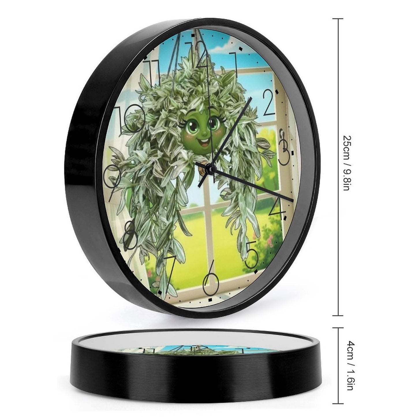 Plant Love 10x10 Wall Clock - Pistachio White Tradescantia
