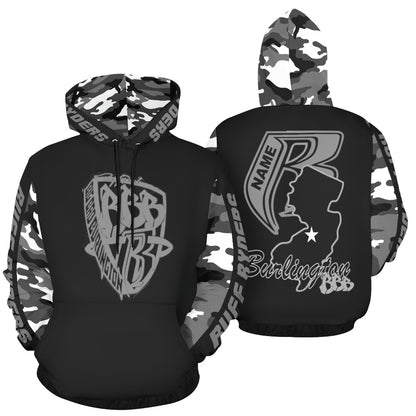 BBB Big Bad Burlington Lightweight Printed Poly Blend Hoodie - State Design Gry Camo