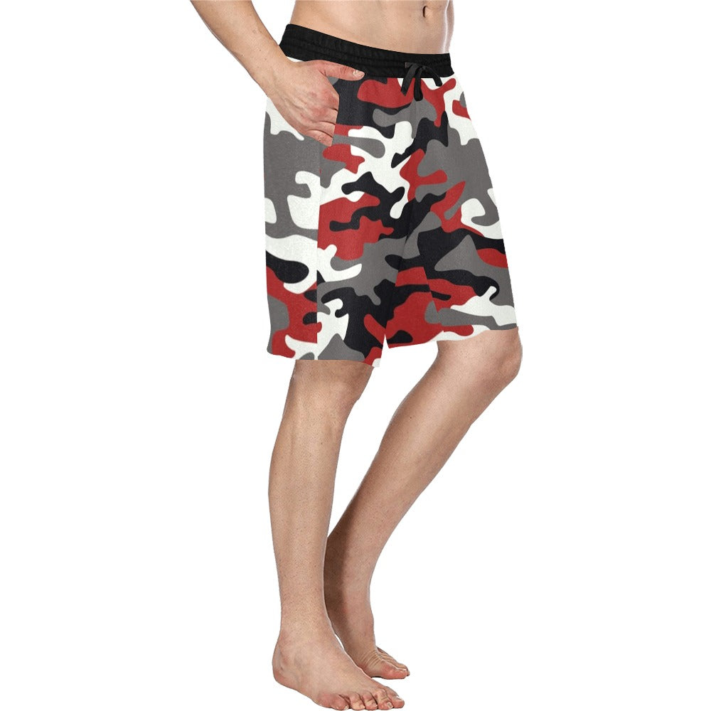 Fort Worth Mens Casual Shorts Red Camo