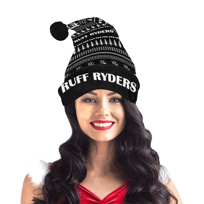 RR Christmas Flannel Santa Hat Blk Print