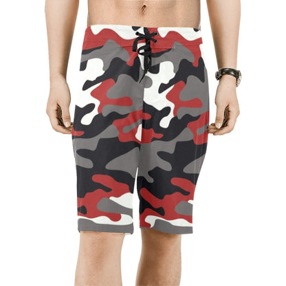 Fort Worth Casual Board Shorts Red Camo