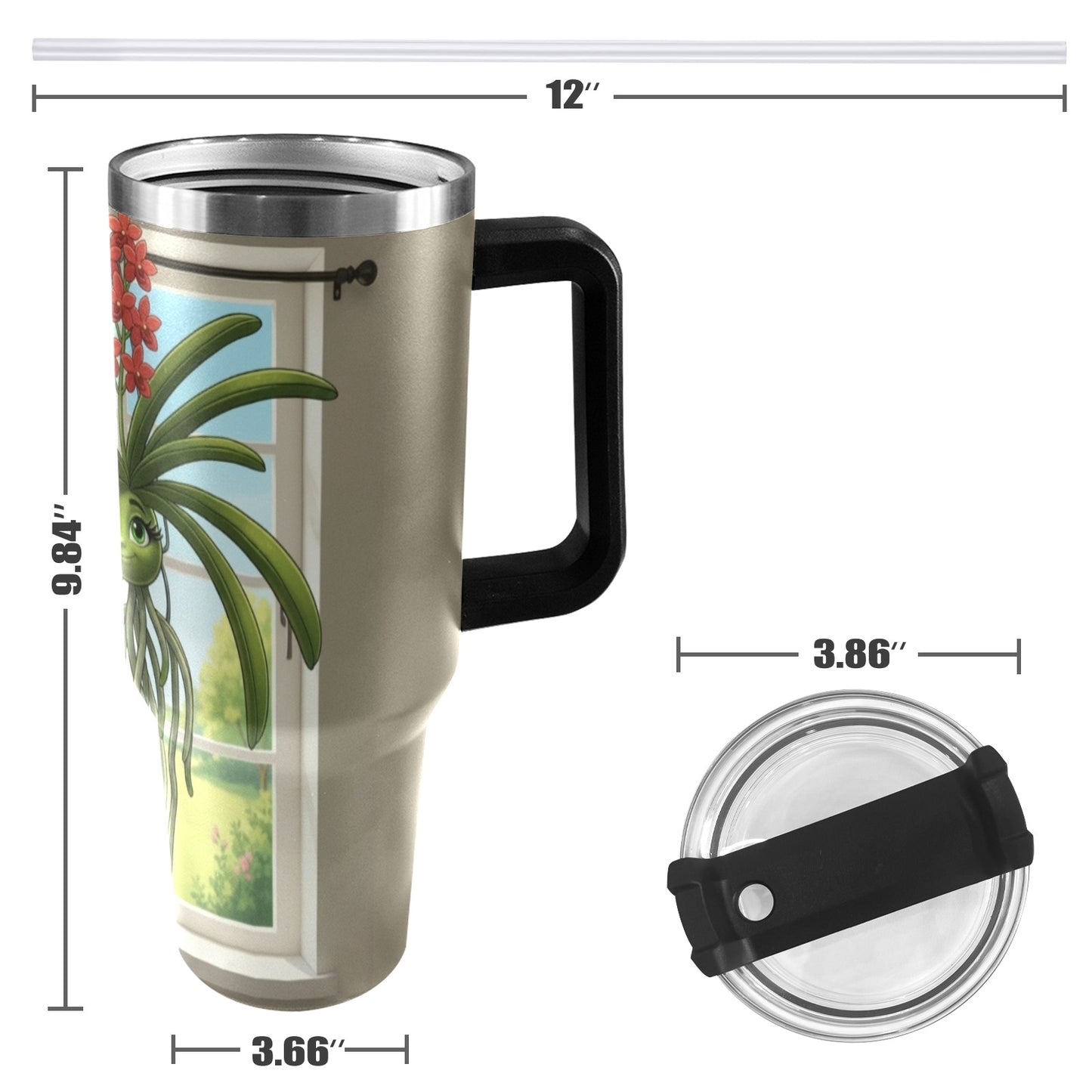 Plant Love Vanda Orchid 40oz Stainless Steel Tumbler