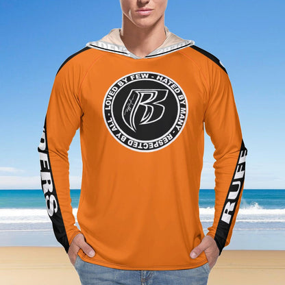 RR Long Sleeve Sun Protection Hoodie Orange - Add your name.