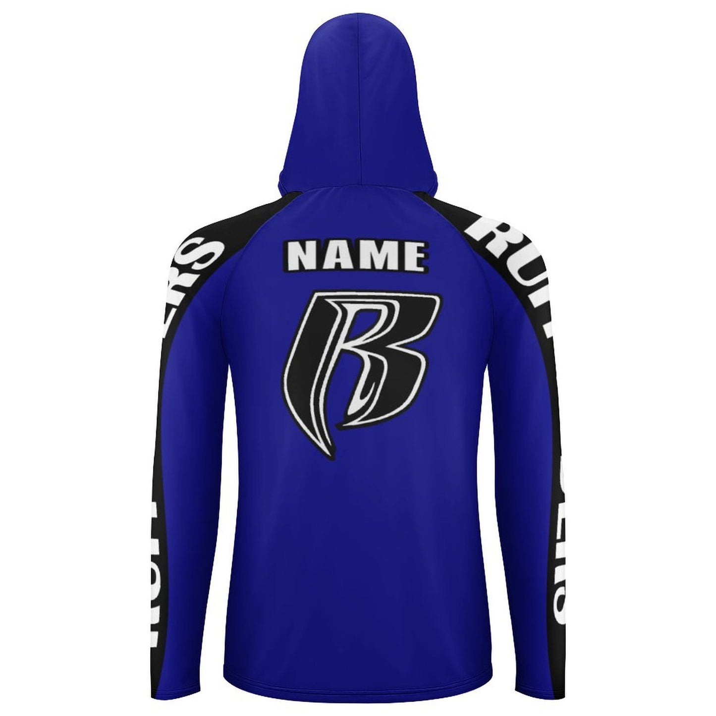 RR Long Sleeve Sun Protection Hoodie Royal - Add your name.