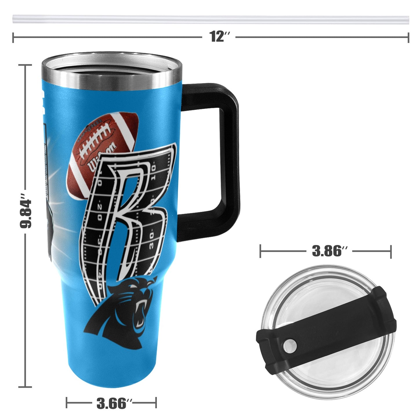 RR PANTHERS 40OZ STAINLESS STEEL TUMBLER 2025