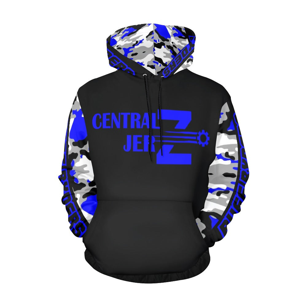Central JerZ  Lightweight Printed State Hoodie Blue Camo
