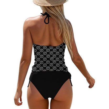 RR Two Piece Halter Swimsuit RR Coin Blk