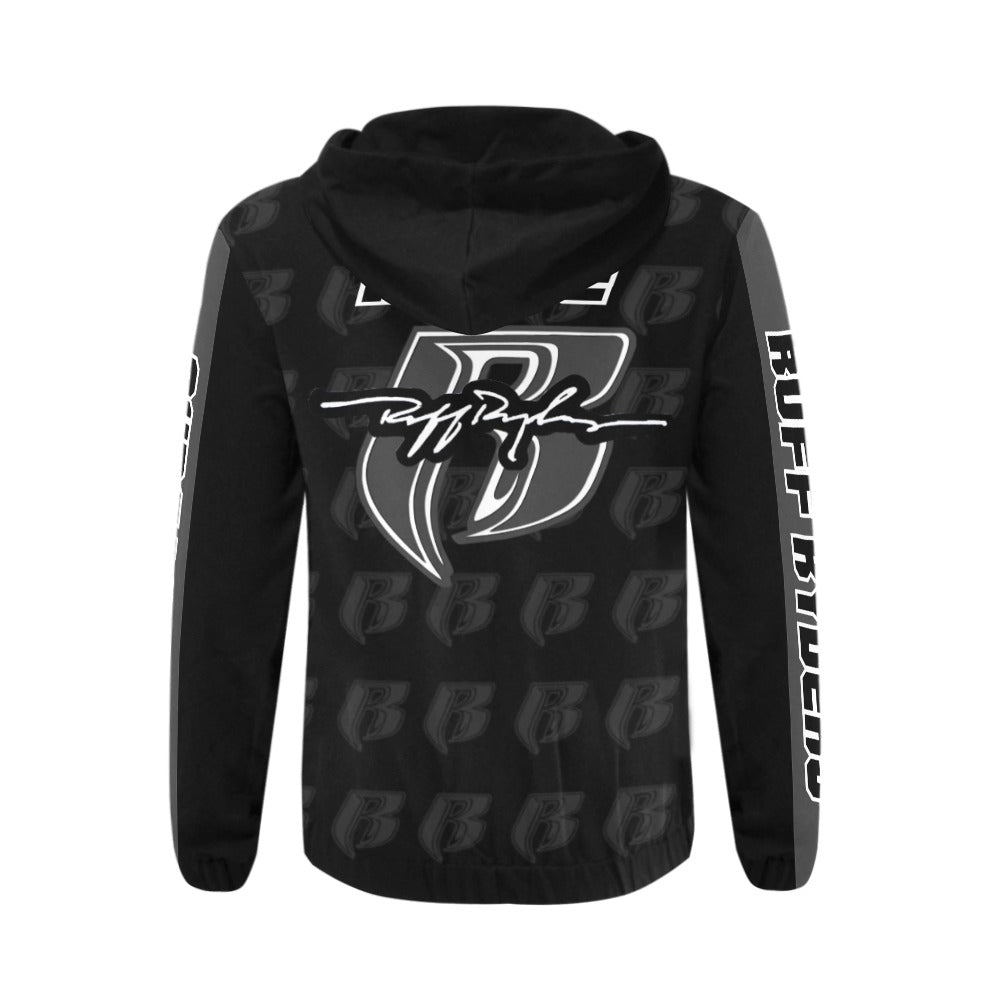 RR Blk Shadow Zippered Hoodie