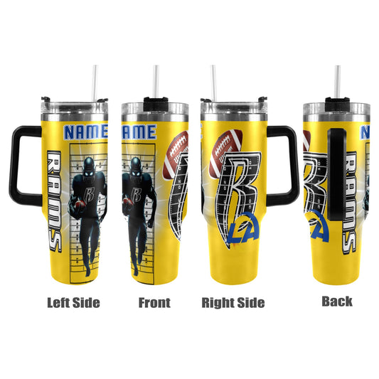 RR RAMS 40OZ STAINLESS STEEL TUMBLER 2025