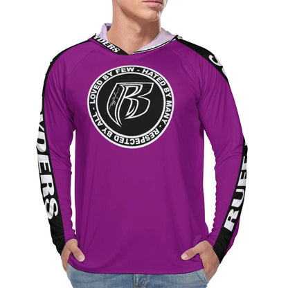 RR Long Sleeve Sun Protection Hoodie Purple - Add your name.
