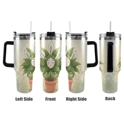 Plant Love Peace Lily 40oz Stainless Steel Tumbler