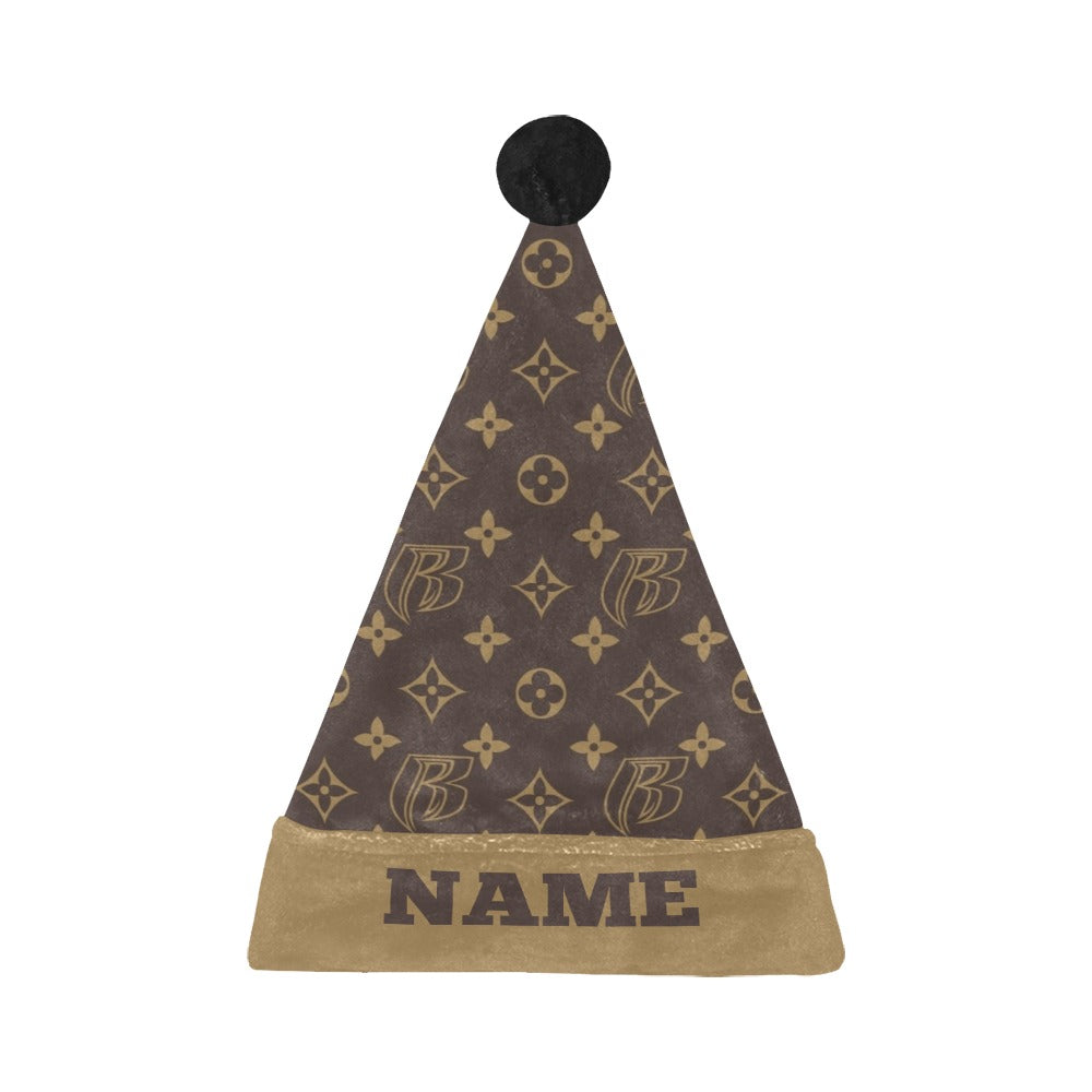 RR Christmas Flannel Santa Hat RR Louis Brwn