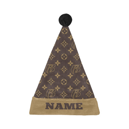 RR Christmas Flannel Santa Hat RR Louis Brwn
