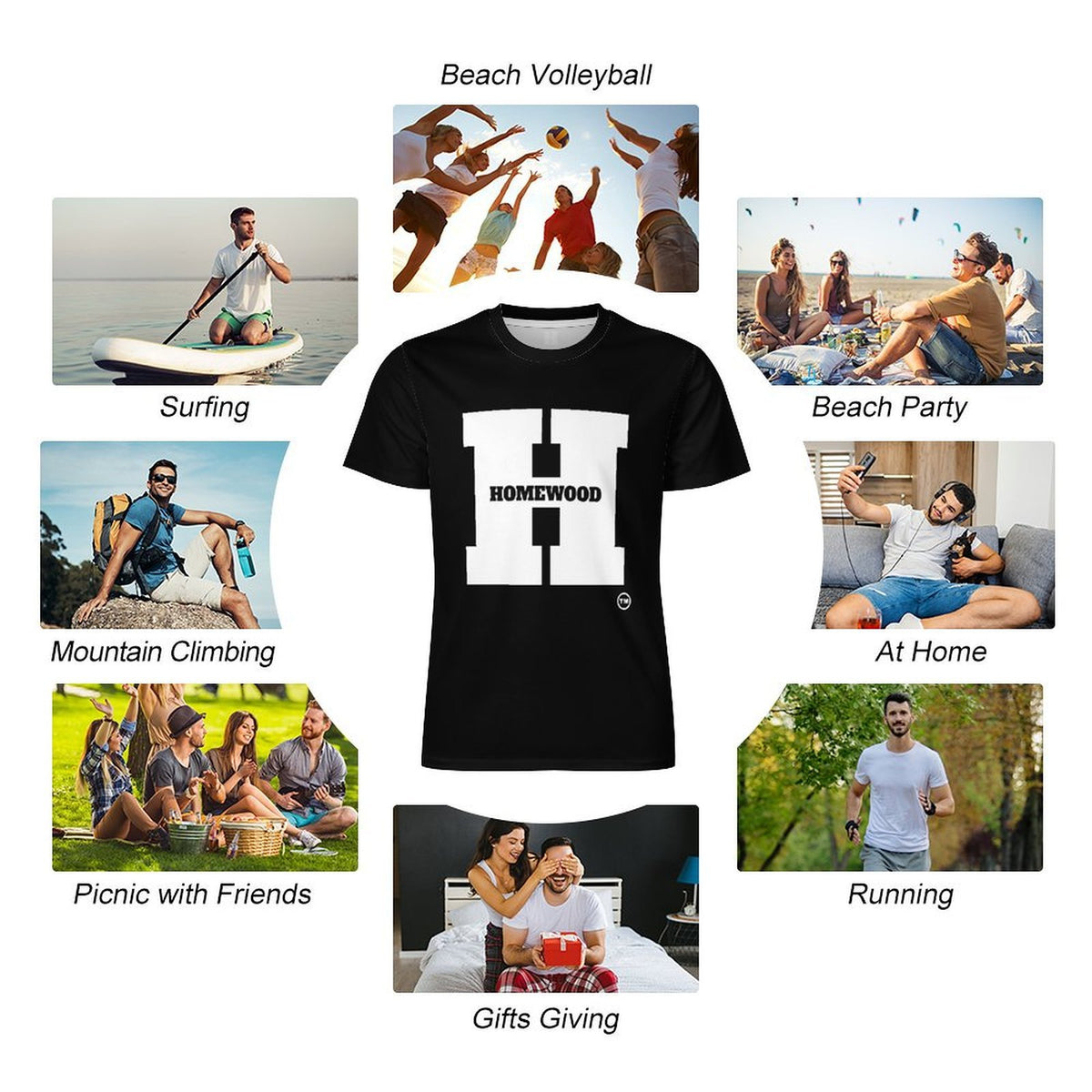 Big H Homewood Ice Silk T-shirt Blk/Wht