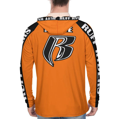 RR Long Sleeve Sun Protection Hoodie Orange - Add your name.