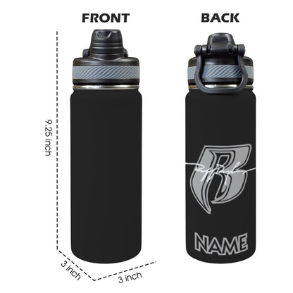 RR Blk Insulated Travel Water Bottle