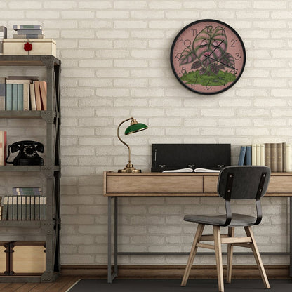 Plant Love 10x10 Wall Clock - Alocasia Pink Cuprea