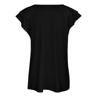 CMR Ruffle Sleeve V-Neck T-Shirt