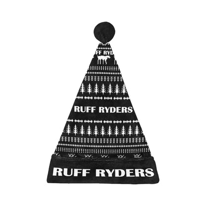 RR Christmas Flannel Santa Hat Blk Print