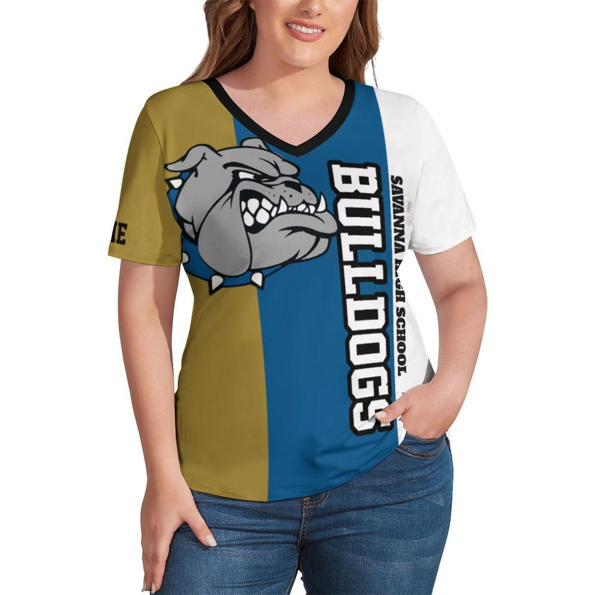 Savanna Bulldogs V Cut Women's Tee
