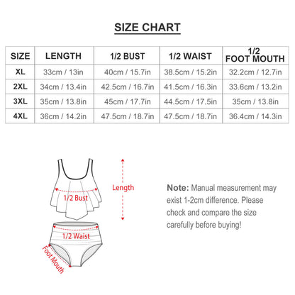 CMR Two Piece Plus Sized Flounce Swimsuit
