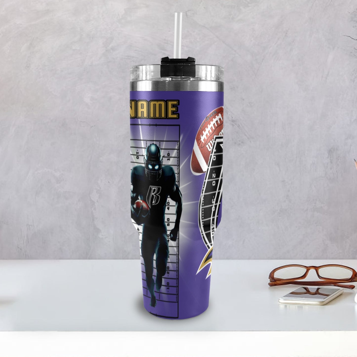RR RAVENS 40OZ STAINLESS STEEL TUMBLER 2025